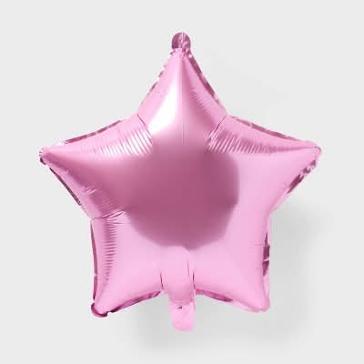 Uninflated Satin Star Balloon, Pastel Pink