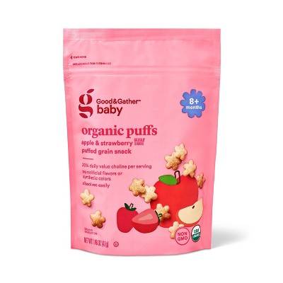 Good & Gather Organic Puffs Baby Snacks, Apple-Strawberry (1.48 oz)