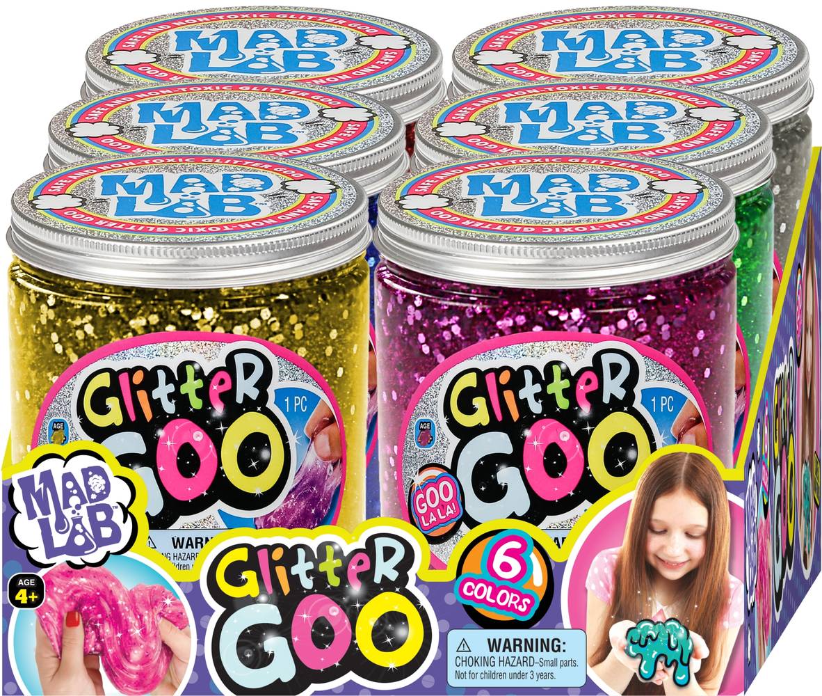 Mad Lab Mega Glitter Goo Glittery Colors (multicolour)(6 ct)