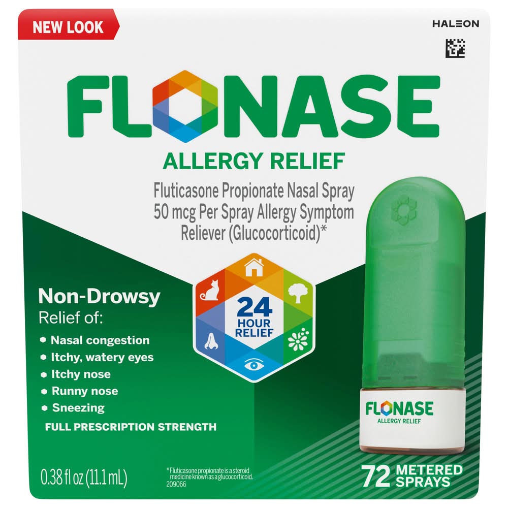 Flonase Fluticasone Propionate Allergy Relief Nasal Spray 50 Mcg (0.38 fl oz)