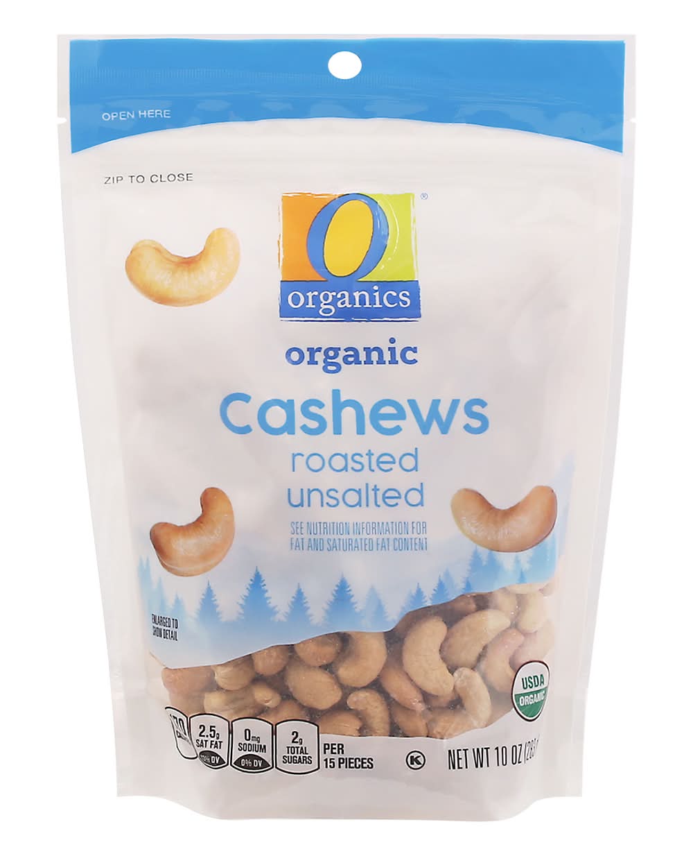 O Organics Cashews, Roasted Unsalted (10 oz)