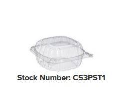 Dart Clear Seal - 53PST1 - Hinged Lid Plastic Container, 5x5x2 - 500 ct Pack (Case of 1)