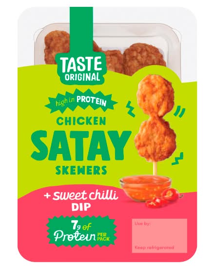 Taste Original Chicken Satay Skewers + Sweet Chilli Dip (55g)