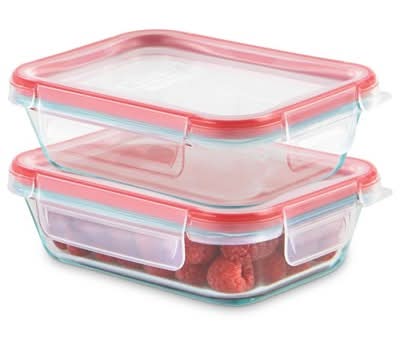 Pyrex Freshlock Glass Value pack Rectangle Baking Dish, Red (2 ct)