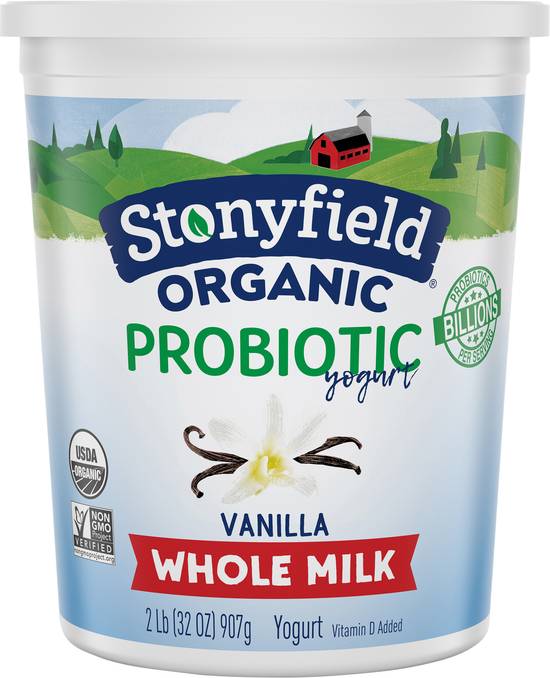 Stonyfield Organic Probiotic Vanilla Whole Milk Yogurt (32 oz)