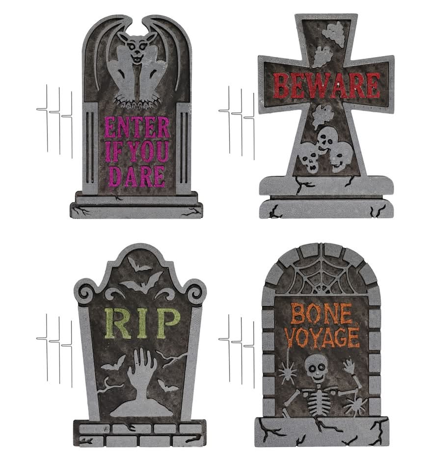 Greenbrier Kennel Club Decorative Halloween Tombstones (4 ct)