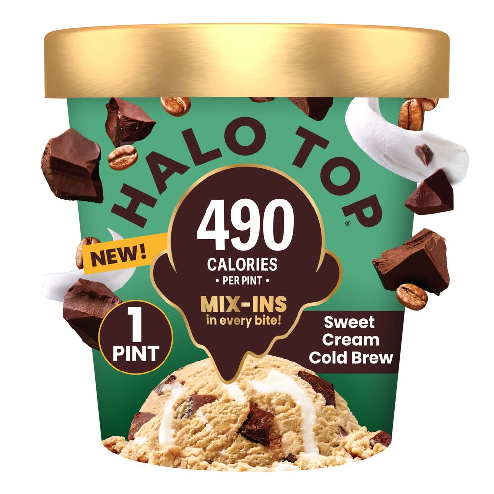 Halo Top Mix Ins Light Ice Cream, Sweet Cream Cold Brew (1 pint)