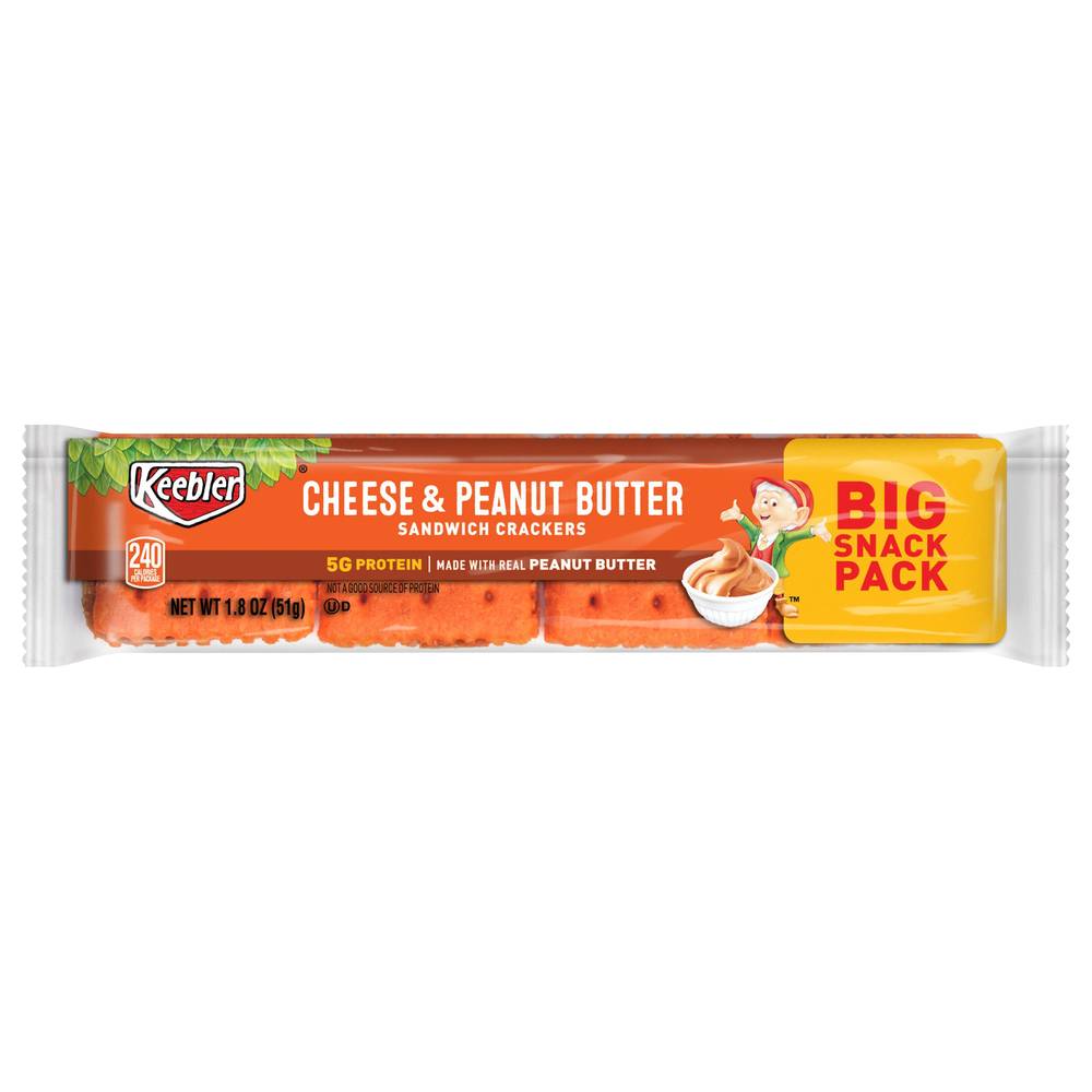 Keebler Snack pack Sandwich Crackers (cheese-peanut butter)