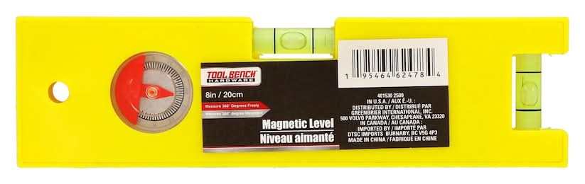 Tool Bench Magnetic Level, 8 in., 1 ct.