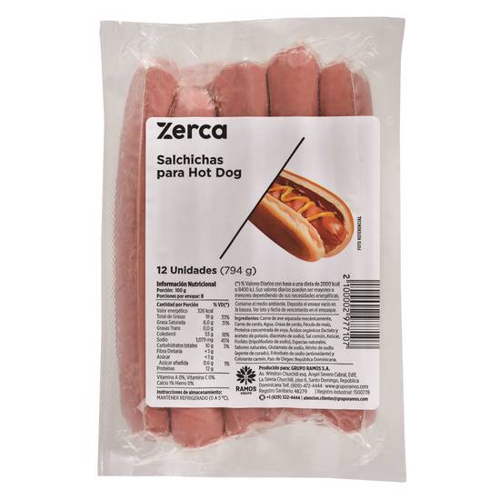 Salchichas Zerca Hot Dog 8/1
