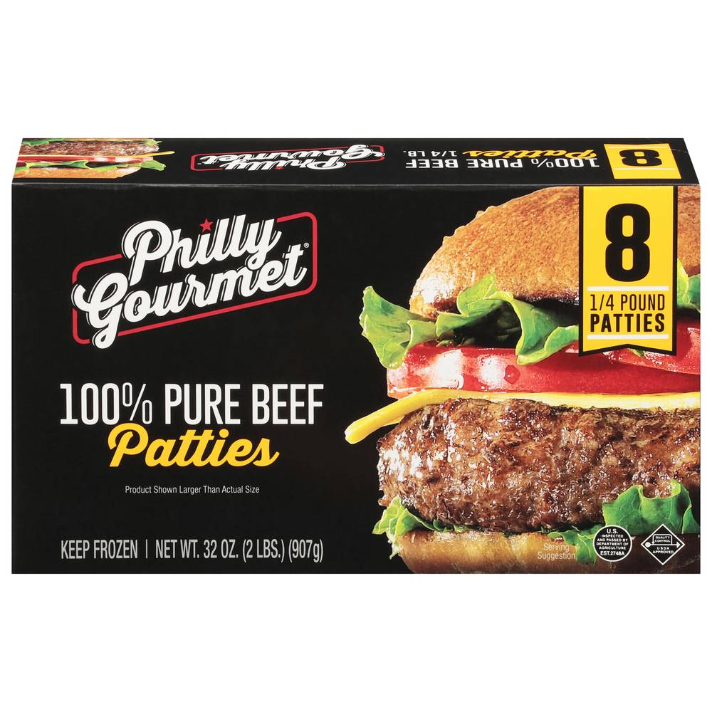 Philly Gourmet 100% Pure Beef Patties (32 oz, 8 ct)