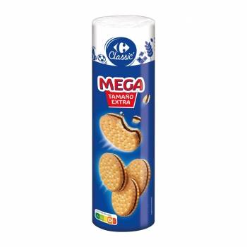 Galletas rellenas de crema de chocolate Mega Carrefour Classic 500 g.