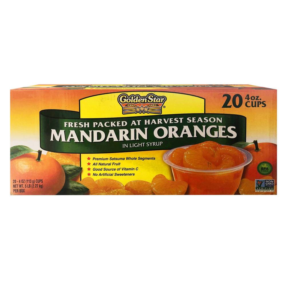 Golden Star Mandarin Oranges, 4 oz, 20-count