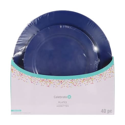 Celebrate It Plastic Party Plate, , Blue (2 x 40 ct)