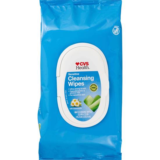 CVS Health Sensitive Cleansing Wipes, 64 CT