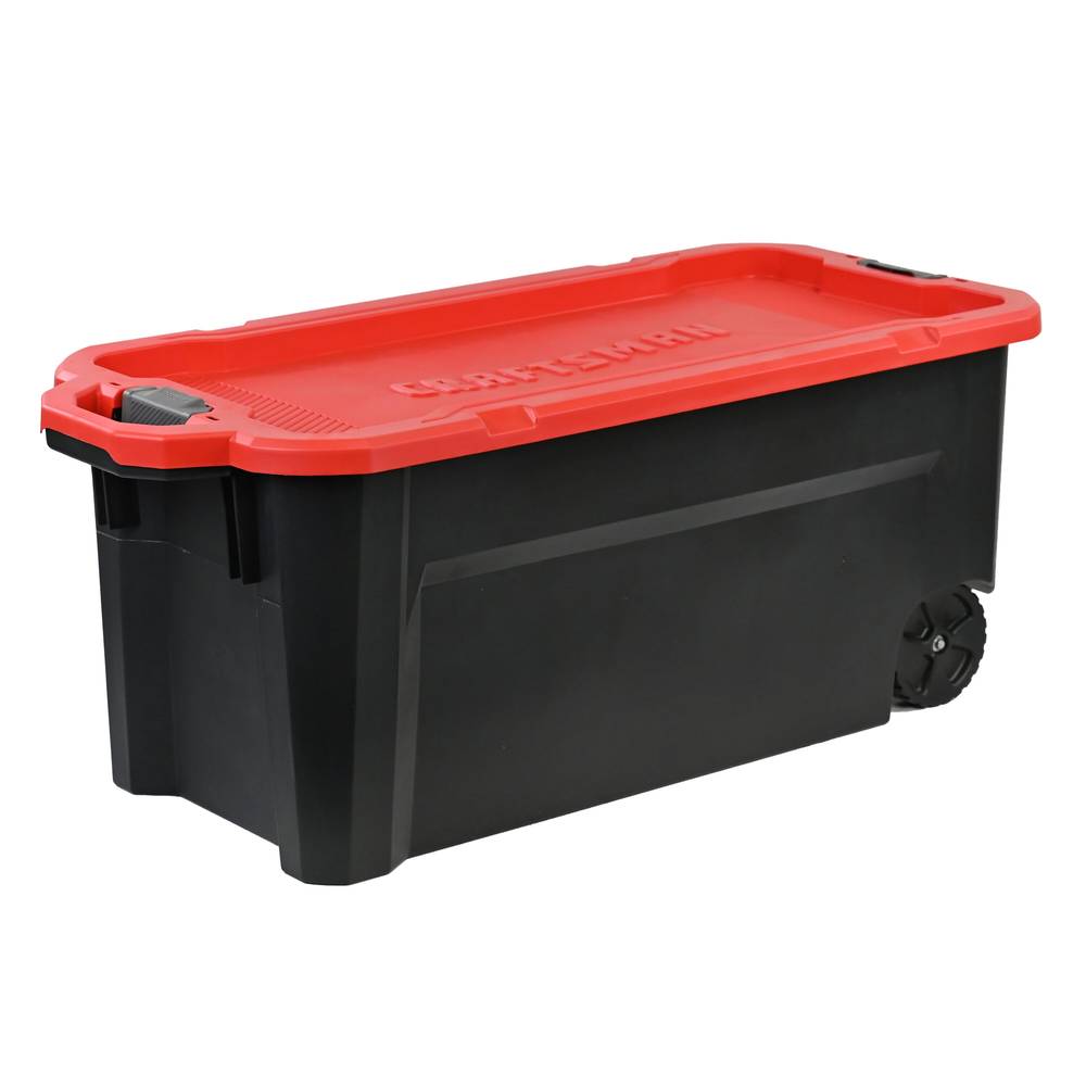 CRAFTSMAN X-large 50-Gallons (200-Quart) Black Heavy Duty Rolling Tote with Latching Lid | CMXXPBP50GTW