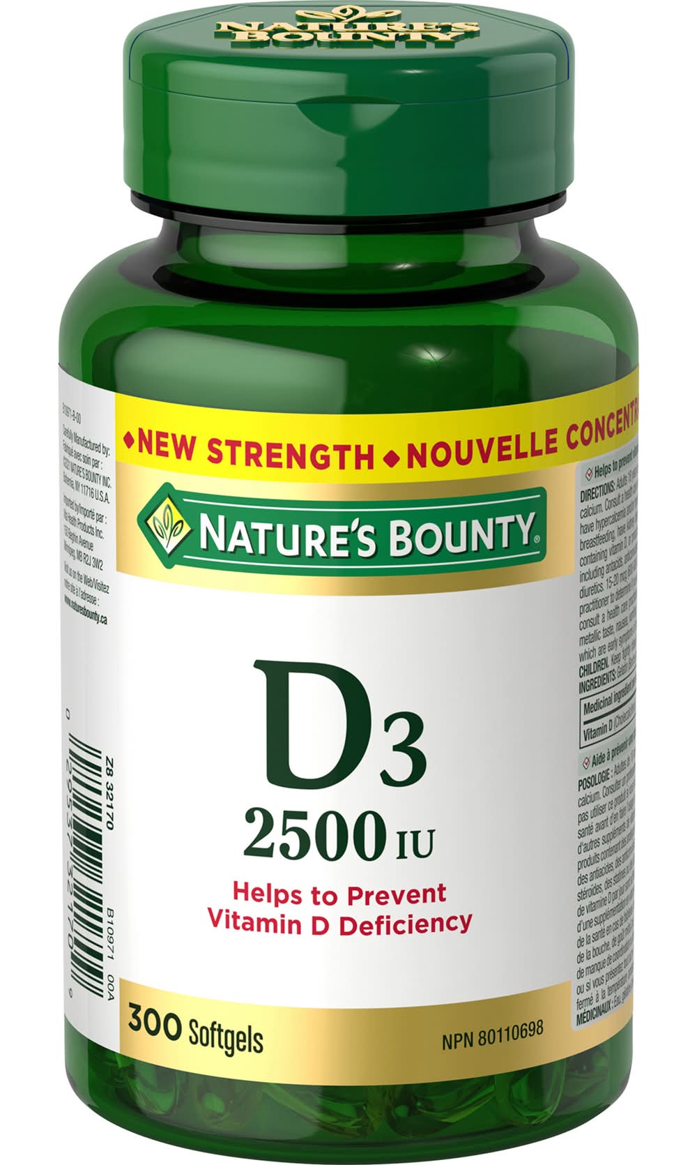 Nature's Bounty Vitamin D3 Softgels 2500 Iu (200 g)
