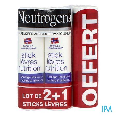 Neutrogena Stick Levres Nutrition 4g8 X3 Soins lèvre - Soins du visage