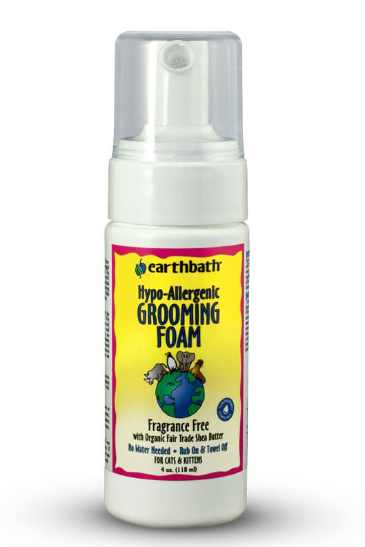 Earthbath Hypo-Allergenic, Fragrance Free Grooming Foam for Cats (4 fl oz)