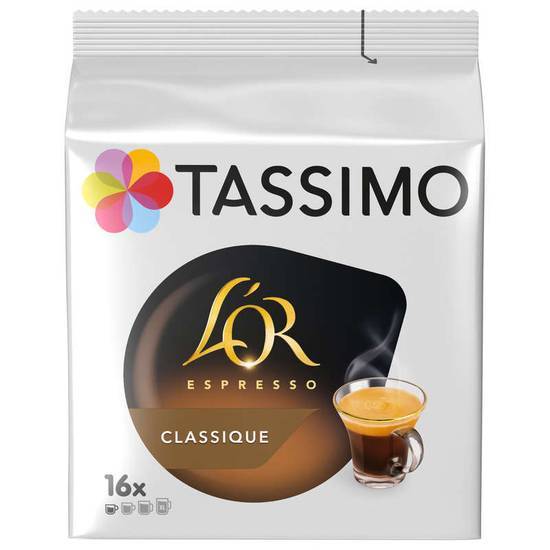 Tassimo l'or espresso classique 16 dosettes rigides café 104 g
