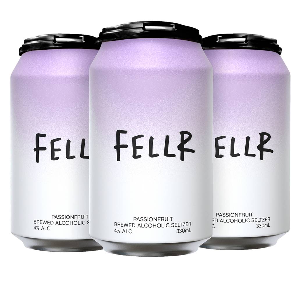 Fellr Passionfruit Brewed Alcoholic Seltzer Can 330ml X 4 pack