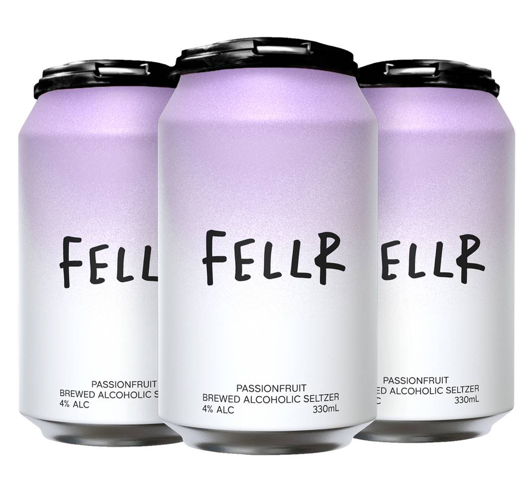 Fellr Brewed Alcoholic Seltzer, Passionfruit (4 x 330mL)