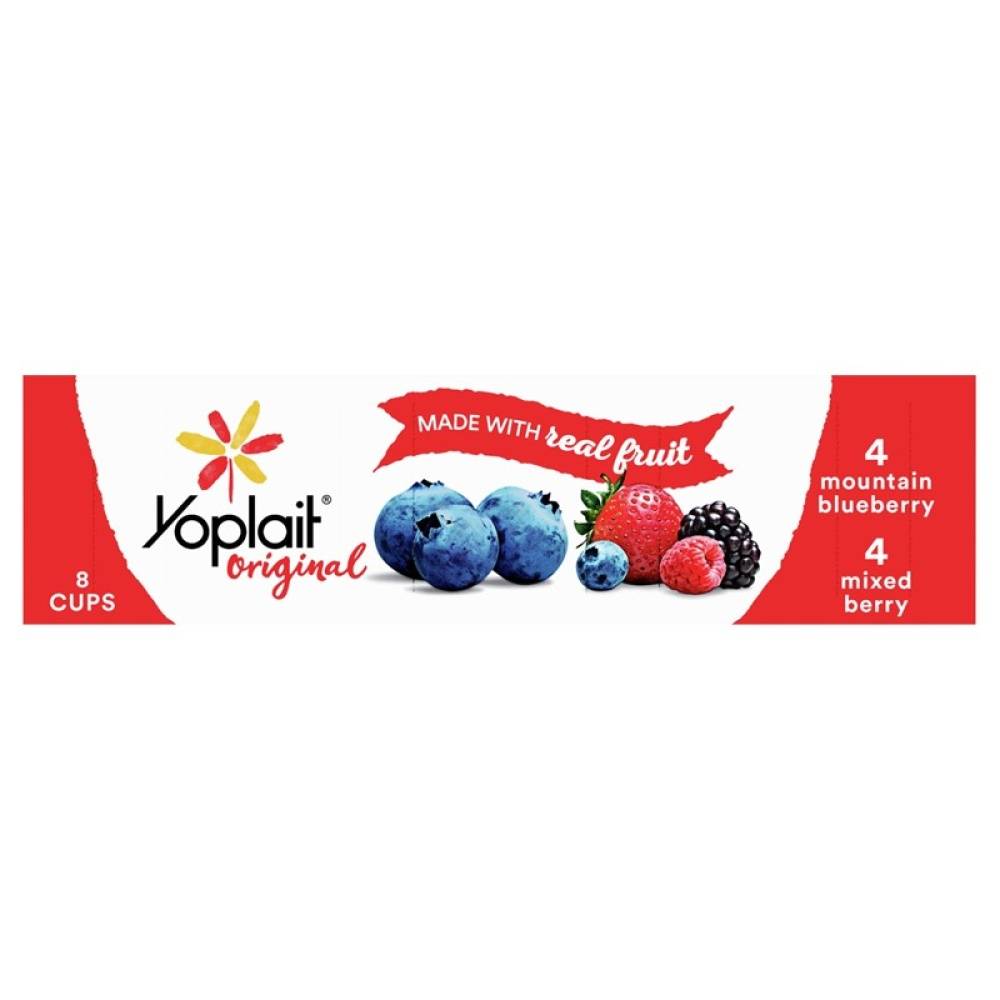 Yoplait Original Low Fat Yogurt, Mountain Blueberry-Mixed Berry (48 oz, 8 ct)