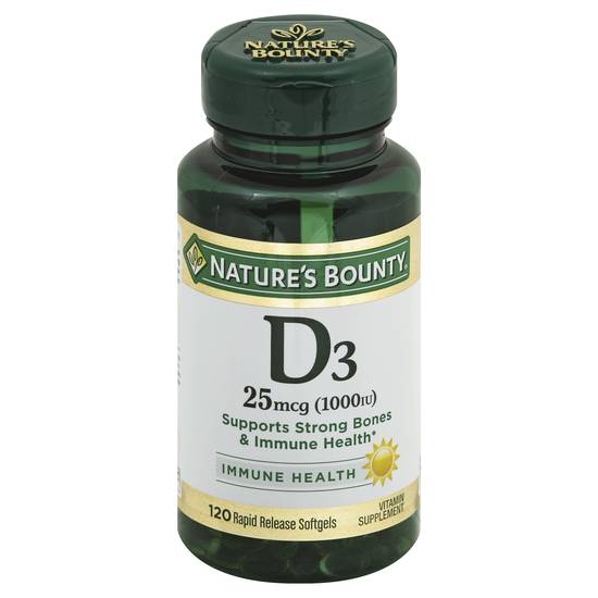 Nature's Bounty Vitamin D3 25 Mcg Rapid Release Softgels