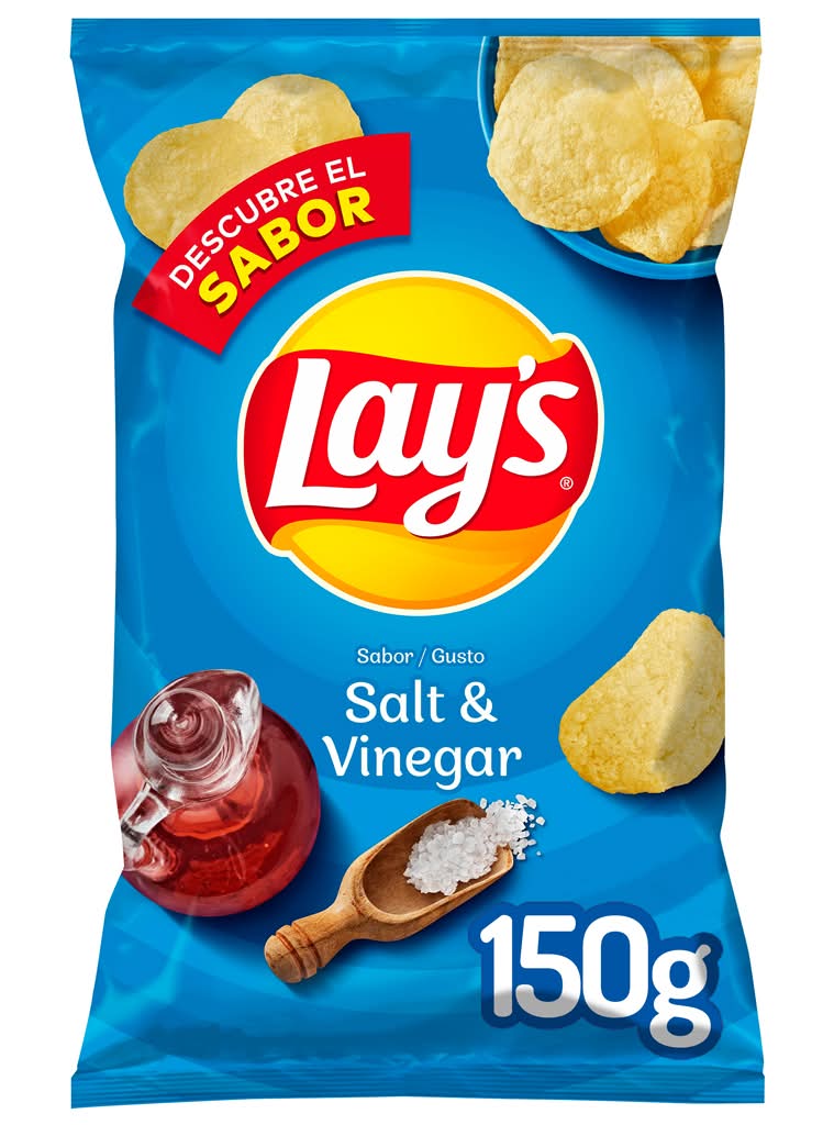 LayS - Batatas fritas com sabor a sal e vinagre, embalagem de 150g