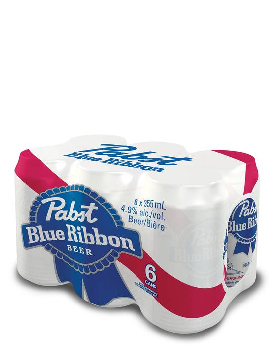 Pabst Blue Ribbon Beer (6 pack, 355 ml)