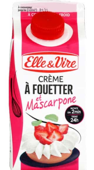 Elle & Vire - Crème à fouetter et mascarpone 36% mg (330ml)