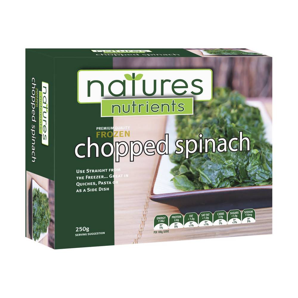 Natures Nutrients Frozen Chopped Spinach 250g