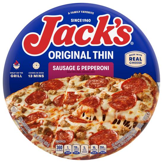 Jack's Original Thin Sausage & Pepperoni Pizza
