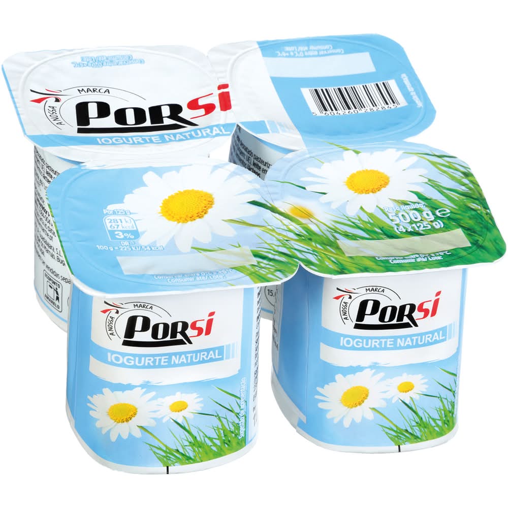 PorSi  - Iogurte naturea natural, embalagem de 4 x 125g