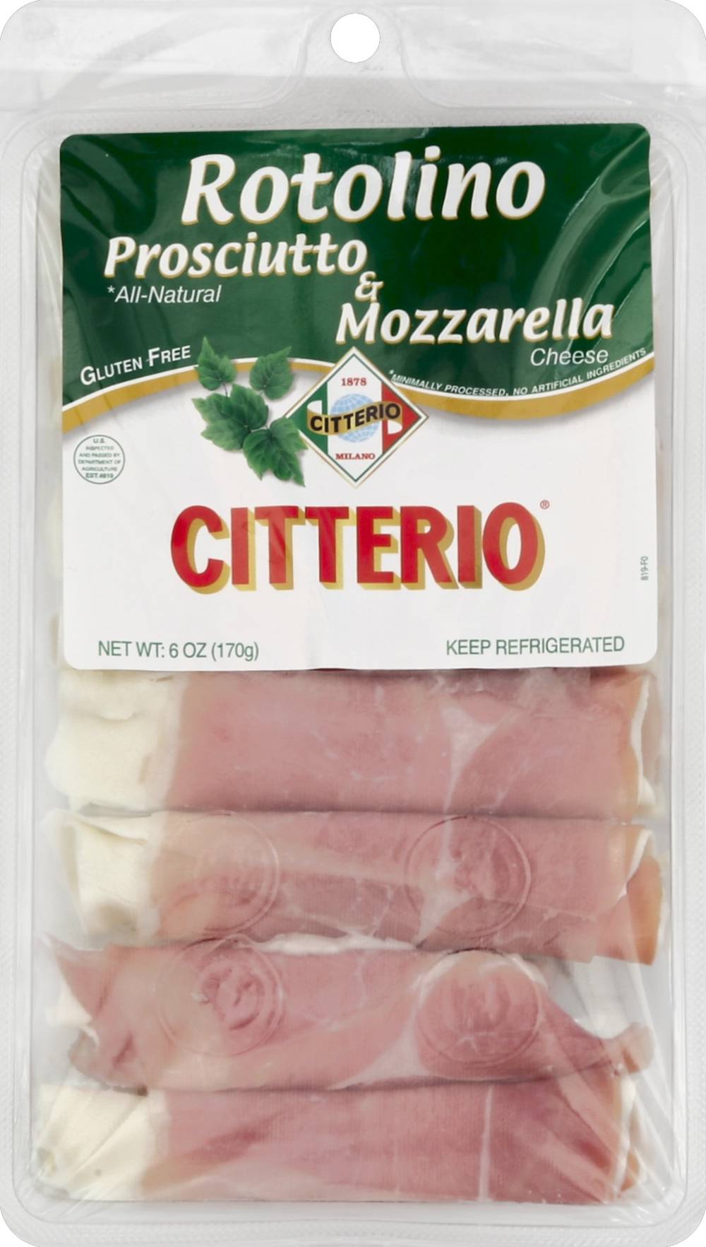 Citterio Rotolino Prosciutto & Mozzarella Cheese (6 oz)