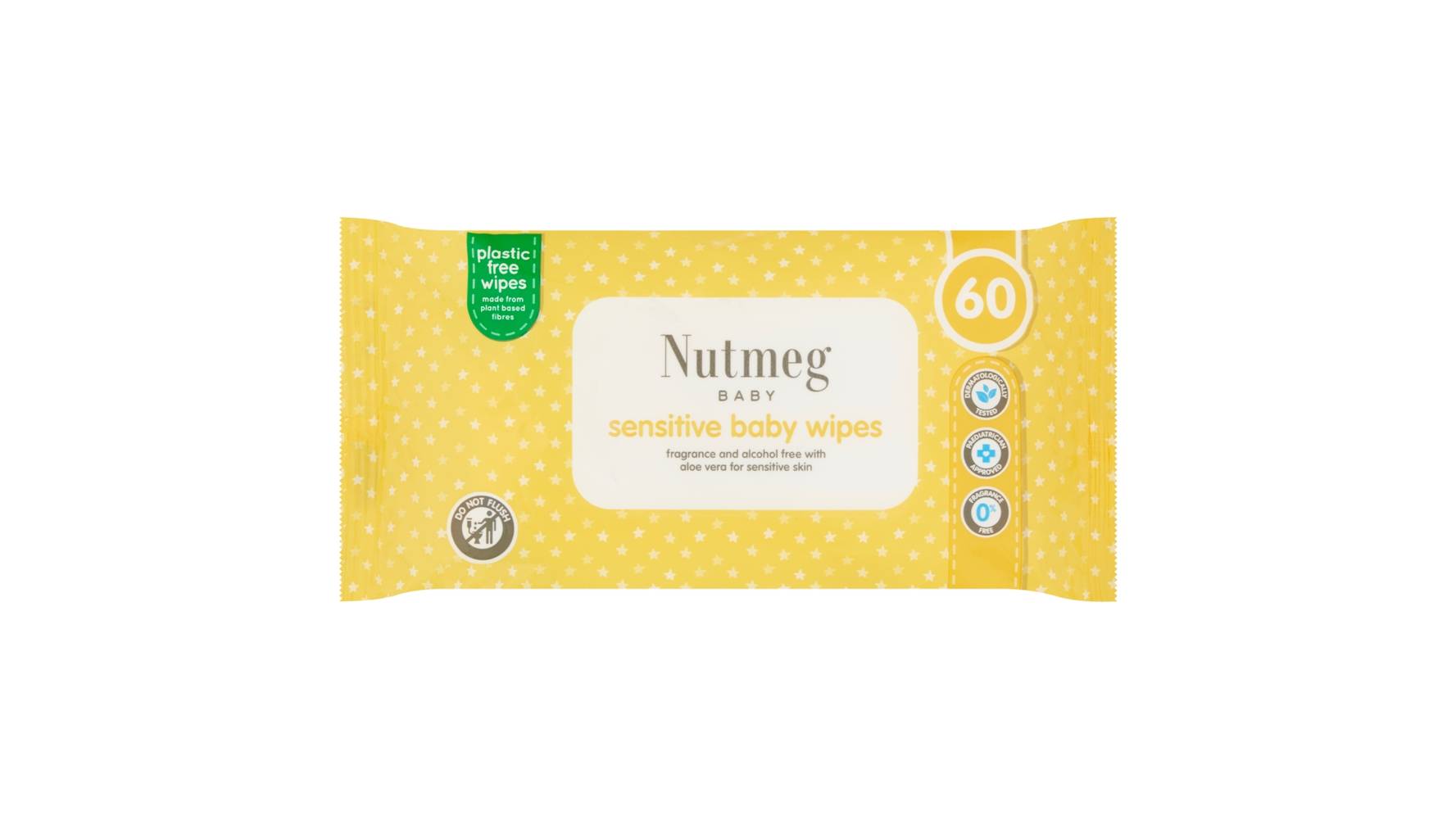 Nutmeg Sensitive Baby Wipes (60 pack)