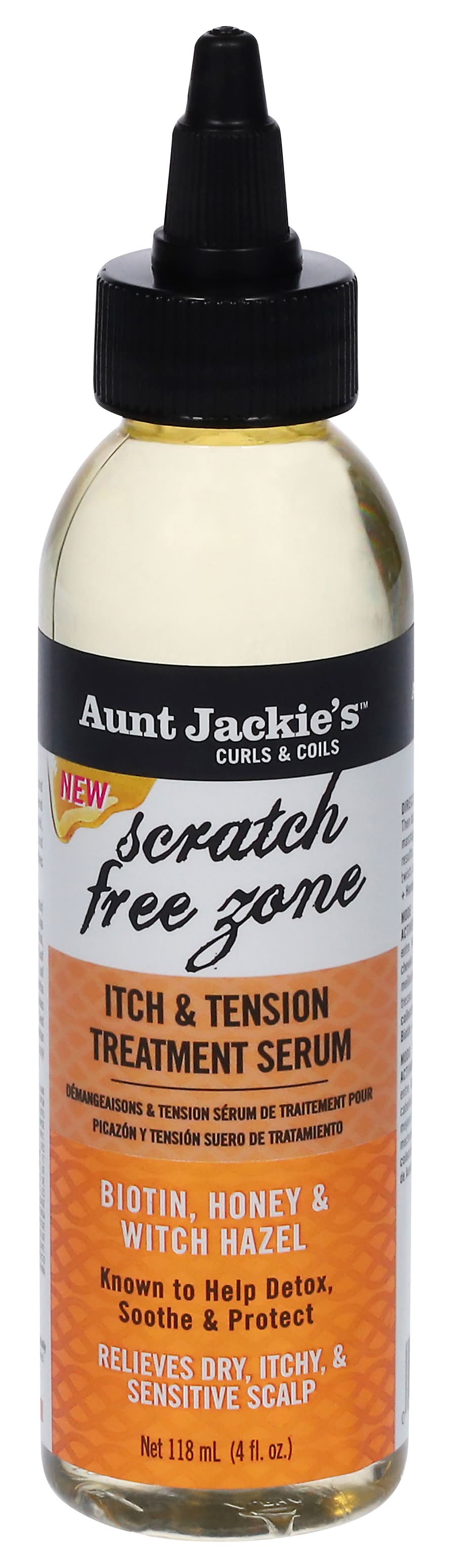Aunt Jackie's Itch & Tension Treatment Biotin, Honey & Witch Hazel Serum (4 fl oz)