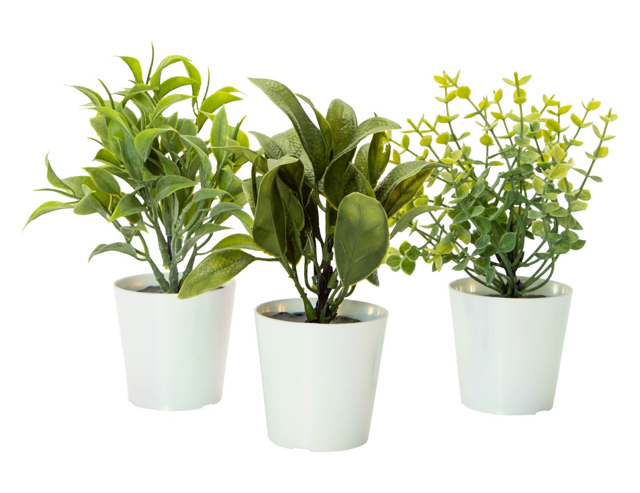Mini Iridescent Potted Faux Plants 3-Pack