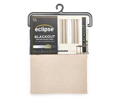 Eclipse Calvin Blackout Rod Pocket Curtain Panel, 63", Taupe