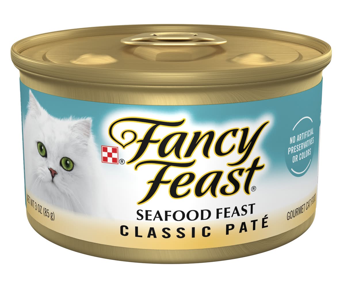 Purina Fancy Feast Classic Cat Food, Seafood Feast (3 oz)