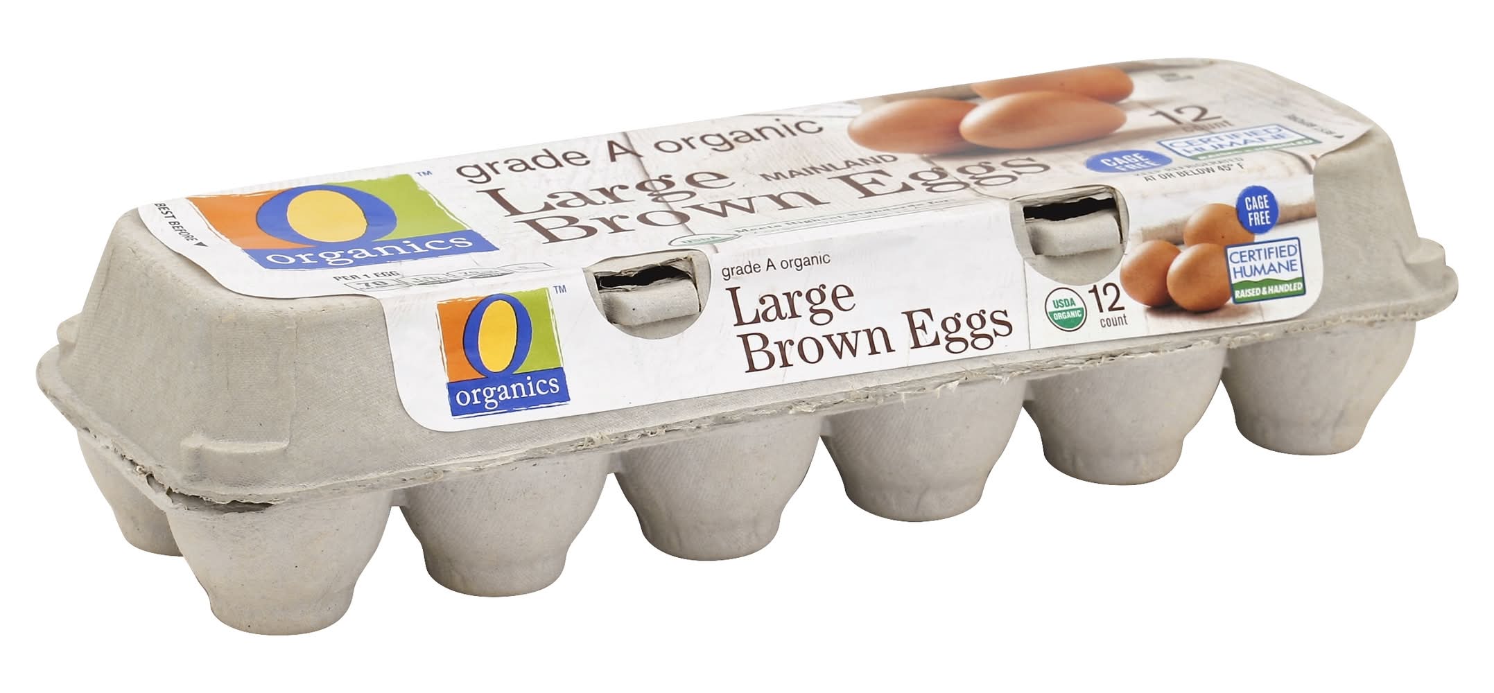 O Organics Grade a Large Brown Eggs (14.4 oz, 12 ct)