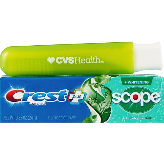 CVS Health Travel Toothbrush with Crest Complete Whitening Toothpaste (Assorted Colors)