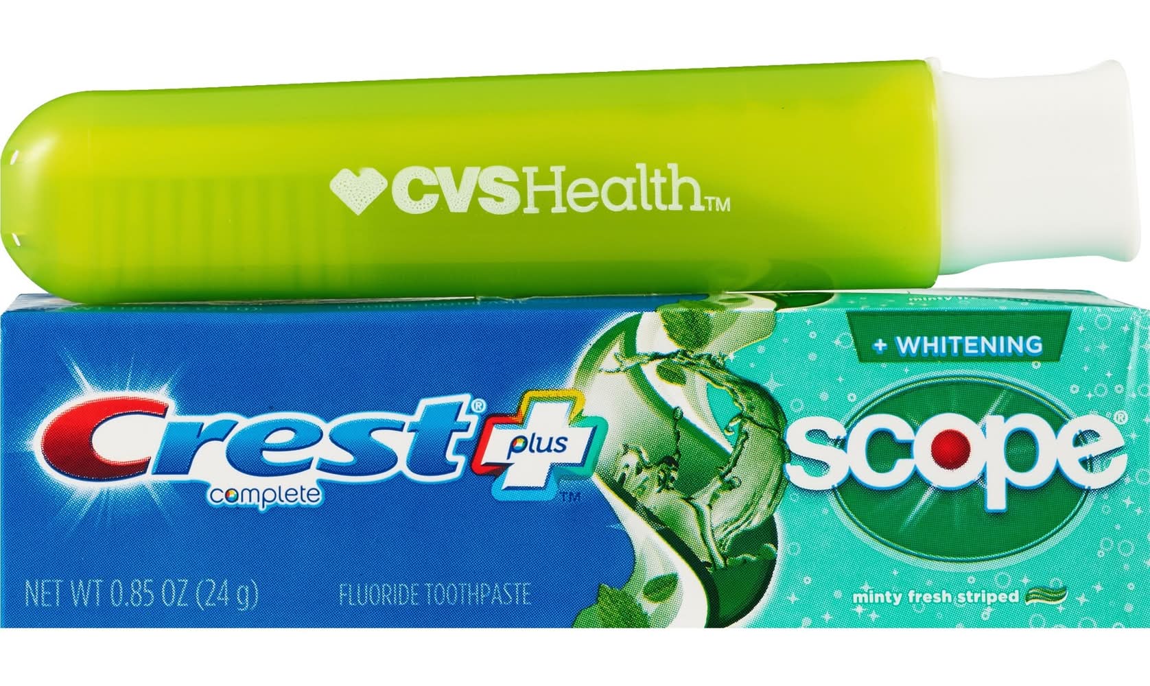 CVS Health Travel Toothbrush With Crest Complete Whitening Toothpaste (0.85 oz, 2 ct)