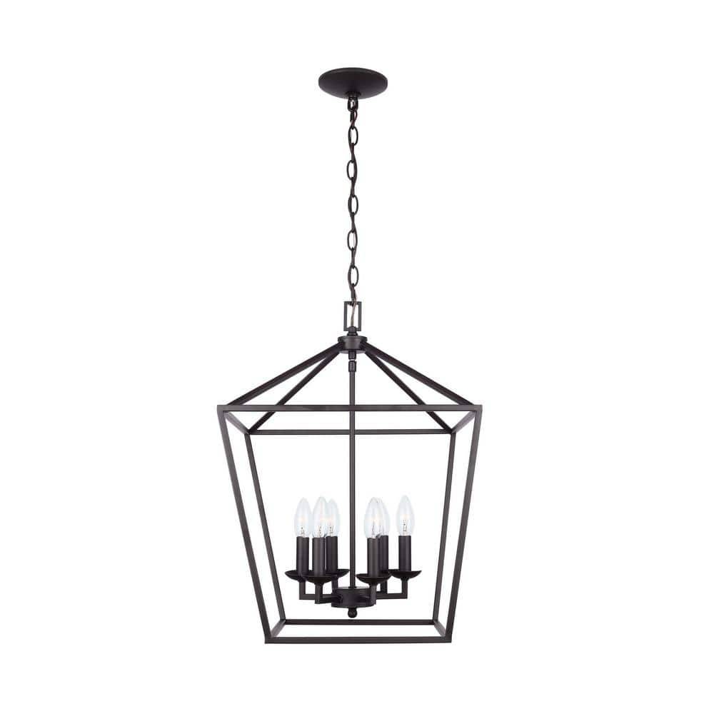 Home Decorators Collection Weyburn 6-Light Bronze Farmhouse Chandelier Light Fixture With Caged Metal Shade