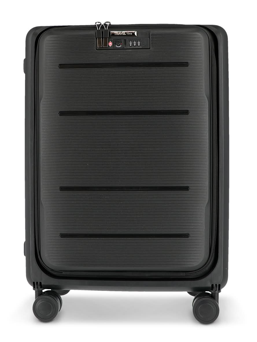 Travel Time · Maleta plegable con ruedas, 20 in, negro