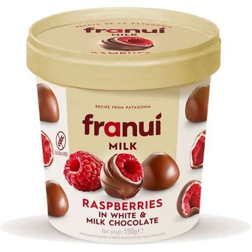 Franui Raspberries In White And Milk Chocolate 150g