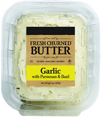 Fresh Churned Garlic Parmesan Basil Butter (4 oz)
