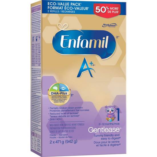 Enfamil A+ Gentlease Infant Formula Powder Refill (942 g)