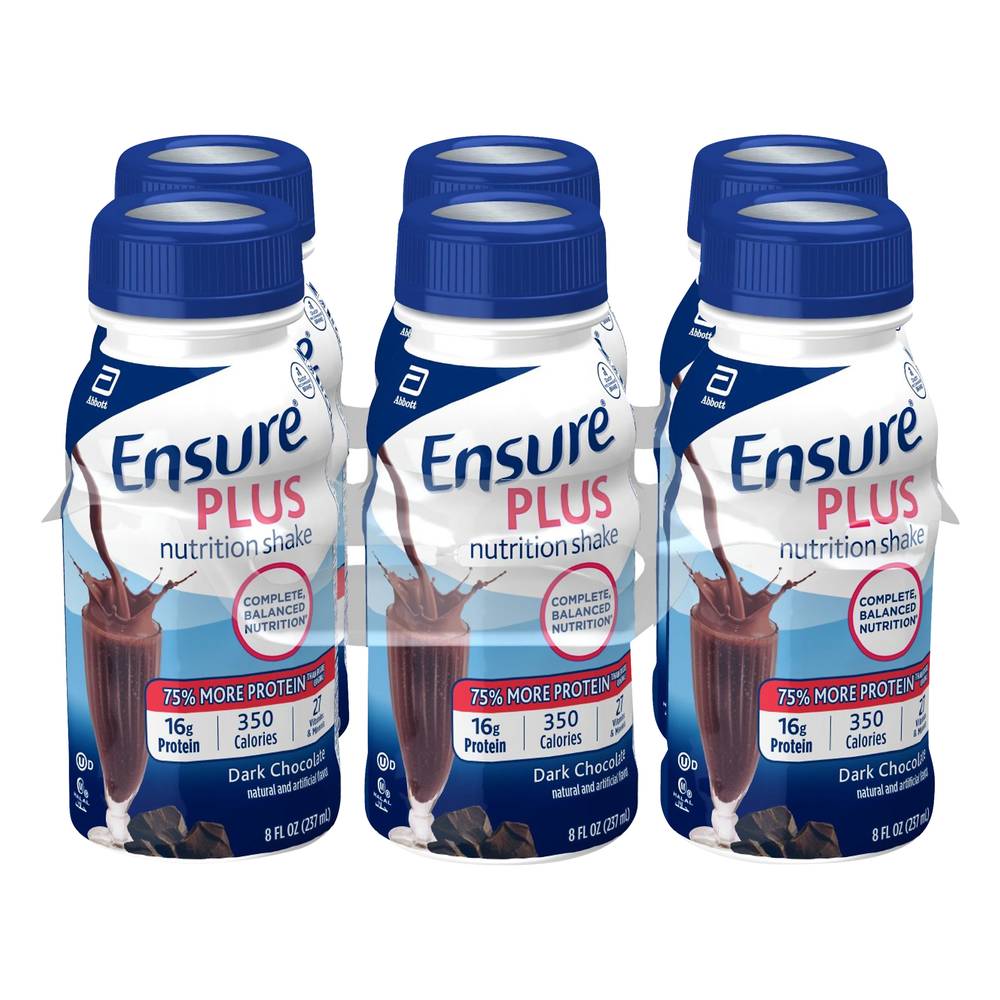 Ensure Plus Nutrition Shake Dark Chocolate (6 x 8 fl oz)