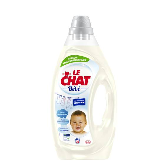 Le Chat - Lessive liquide bébé hypoallergénique 30 lavages